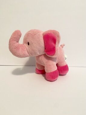 Blankets + Beyond Pink Elephant Lovey Plush Baby Girl 8” Stuffed Animal Toy